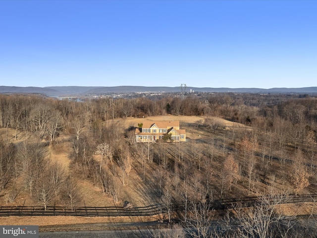 aerial view with a rural view