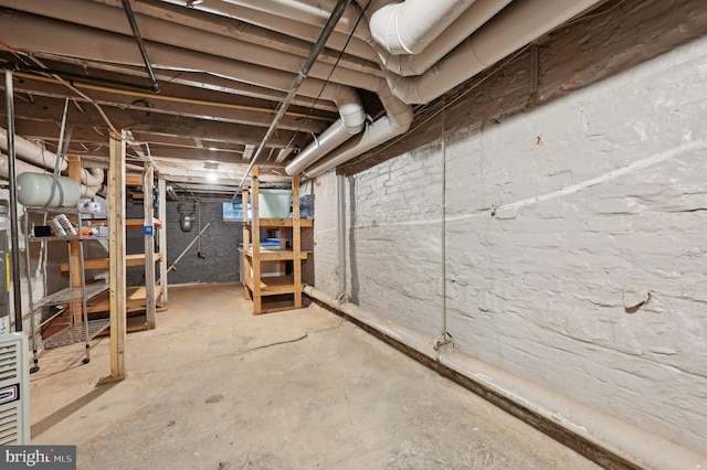 view of unfinished below grade area