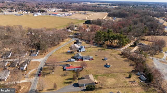 aerial view featuring a rural view