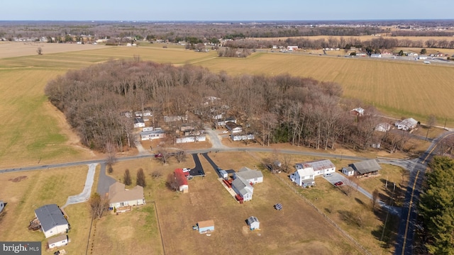 drone / aerial view with a rural view