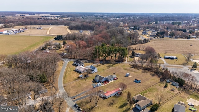 bird's eye view with a rural view