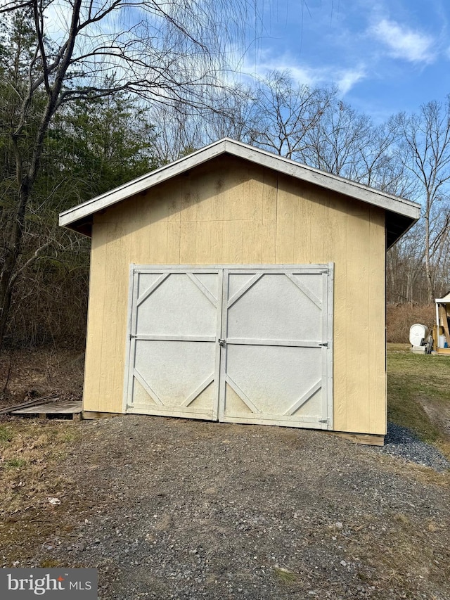 view of shed