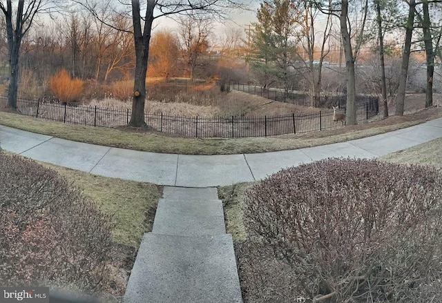 view of yard with fence