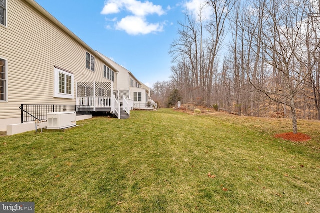 view of yard featuring a deck