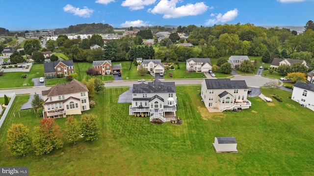 drone / aerial view featuring a residential view