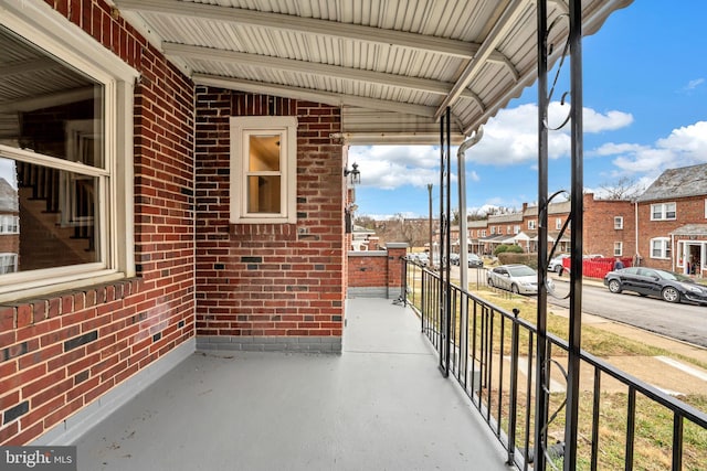 balcony with a residential view