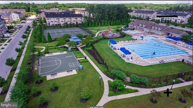 birds eye view of property featuring a residential view