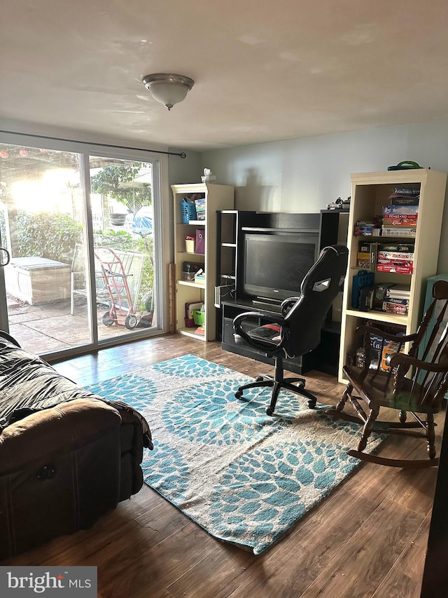 office area featuring wood finished floors