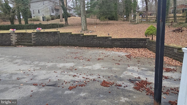 view of yard with fence