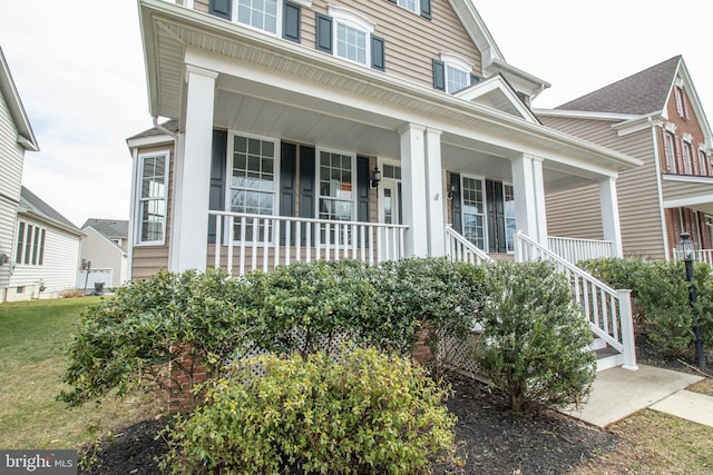 view of front of property with covered porch