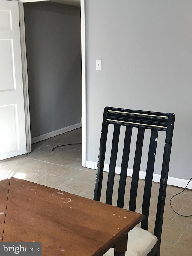 dining space with baseboards