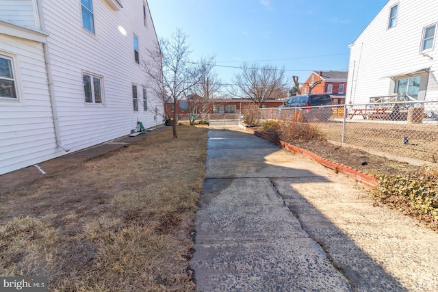 view of yard featuring fence