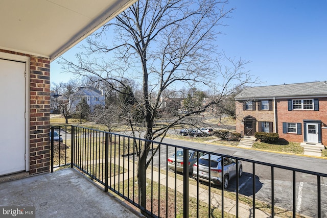 balcony with a residential view