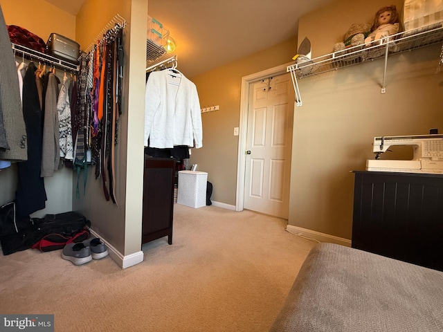 spacious closet with carpet flooring