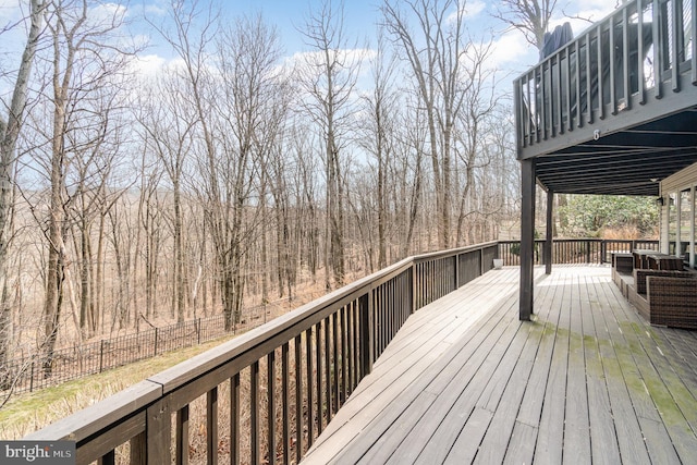 deck featuring fence