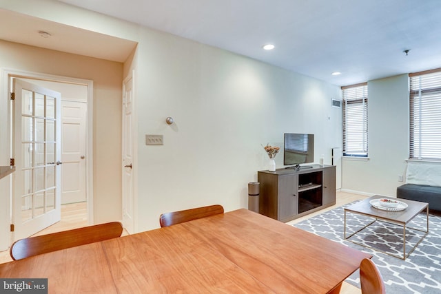 interior space featuring recessed lighting