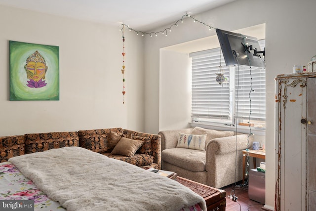 bedroom featuring wood finished floors