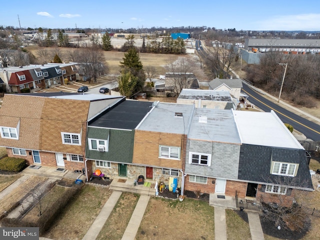 drone / aerial view with a residential view