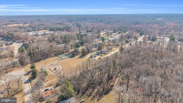 bird's eye view with a view of trees