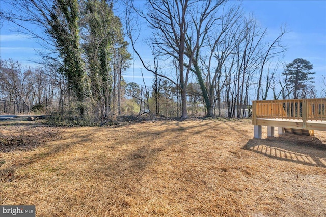 view of yard featuring a deck