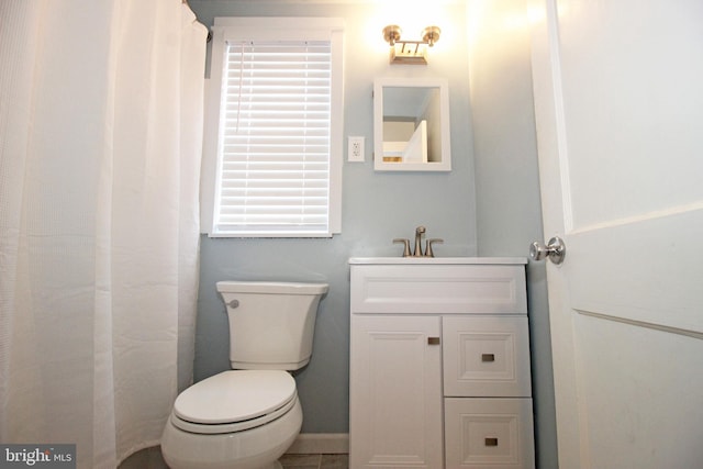 bathroom with vanity and toilet