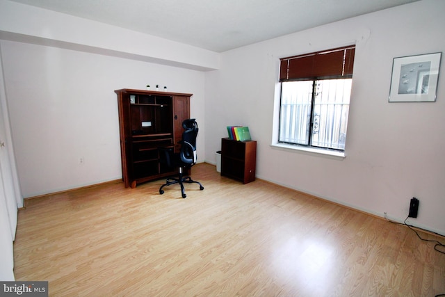 home office featuring wood finished floors