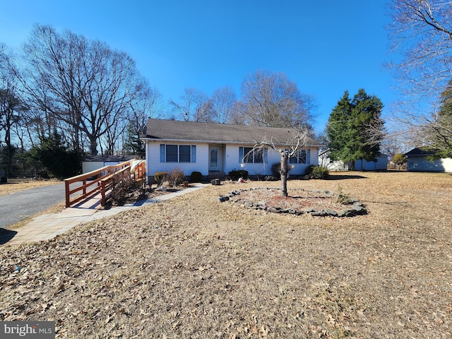 view of single story home