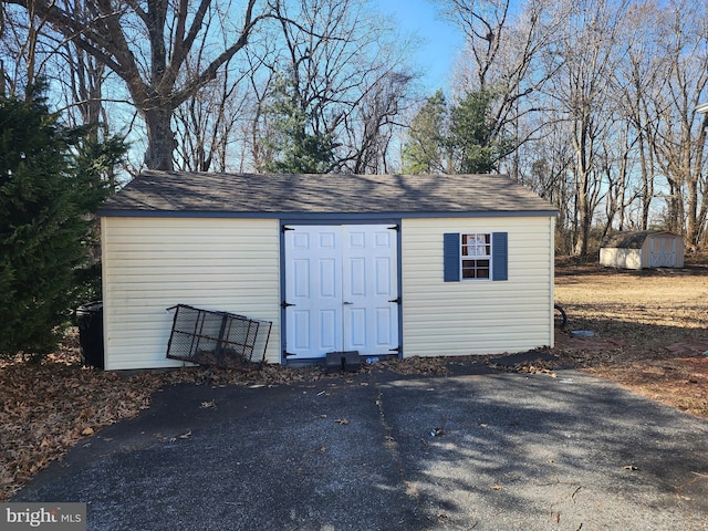 view of shed