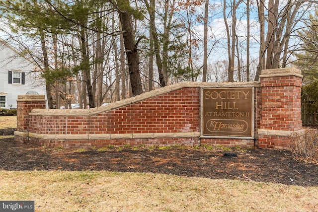 view of community sign