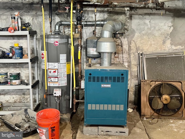 utility room with water heater