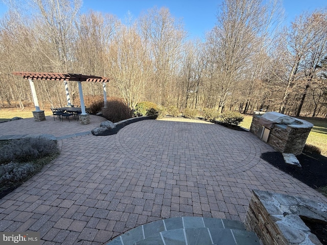 exterior space featuring a patio area and a pergola