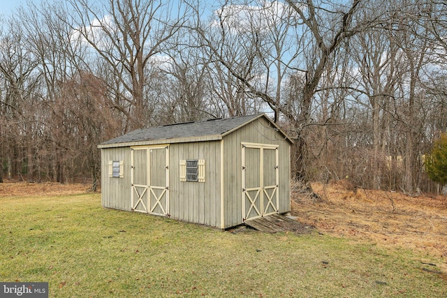 view of shed