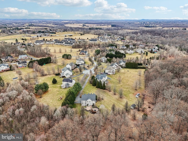 bird's eye view with a rural view