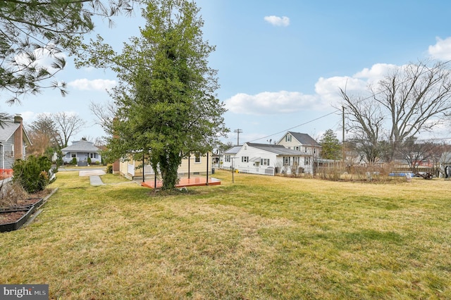 view of yard with fence