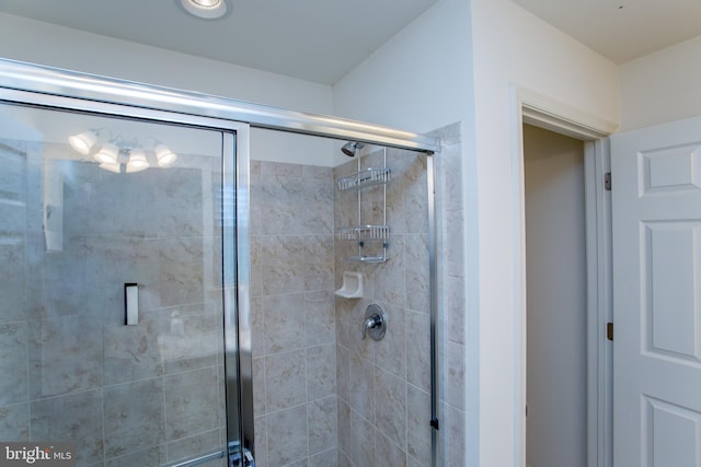 bathroom featuring a stall shower