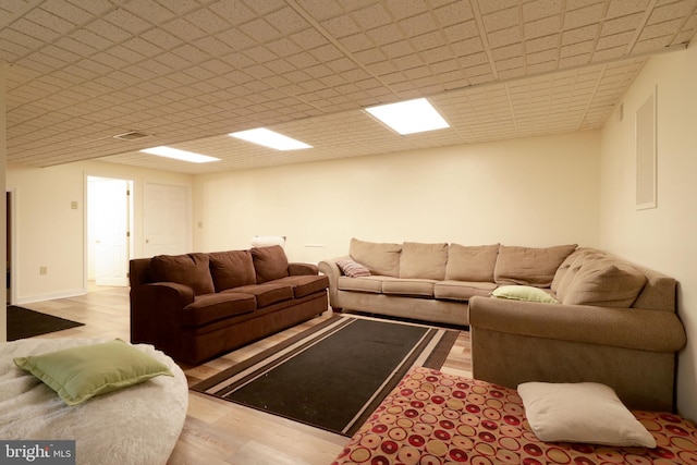 living area featuring wood finished floors