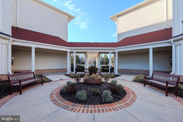 view of patio featuring a porch