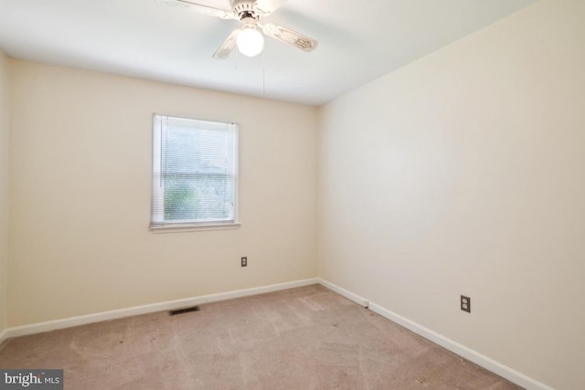 6621 Schoolhouse Rd, Bealeton, VA 22712 - spare room featuring baseboards, light carpet, and a ceiling fan