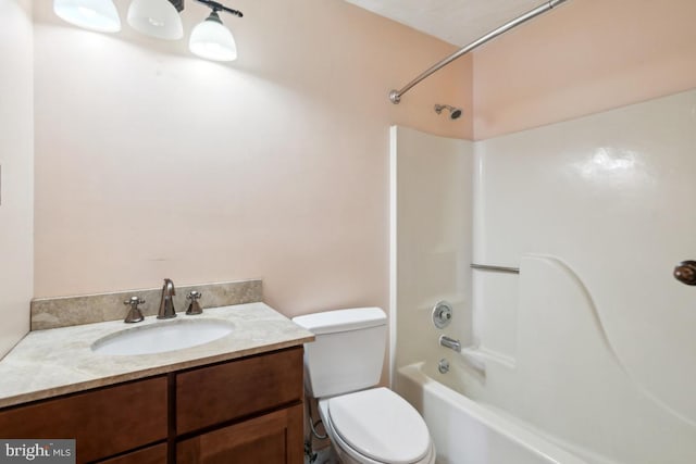 6621 Schoolhouse Rd, Bealeton, VA 22712 - bathroom featuring vanity, toilet, and washtub / shower combination