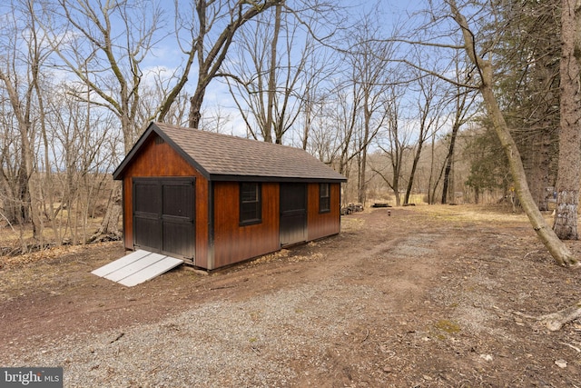 view of shed