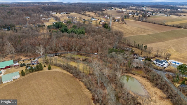 aerial view with a rural view