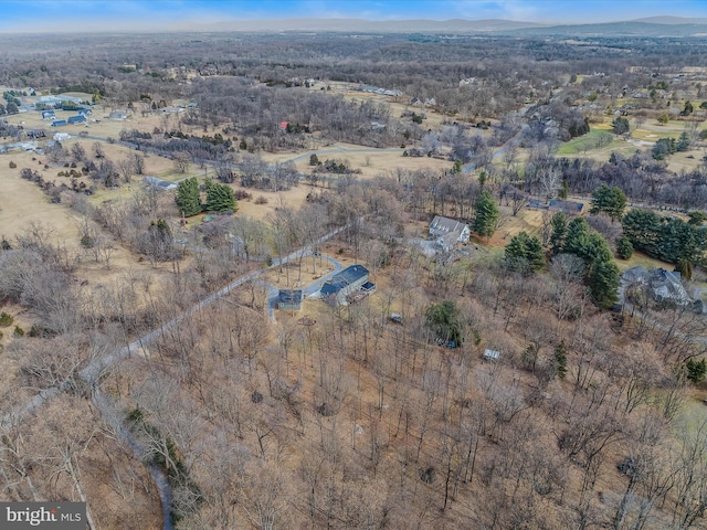 aerial view with a mountain view