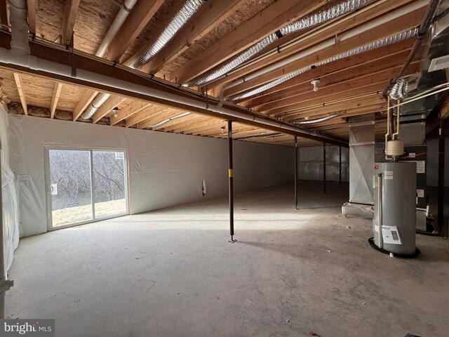 basement with gas water heater