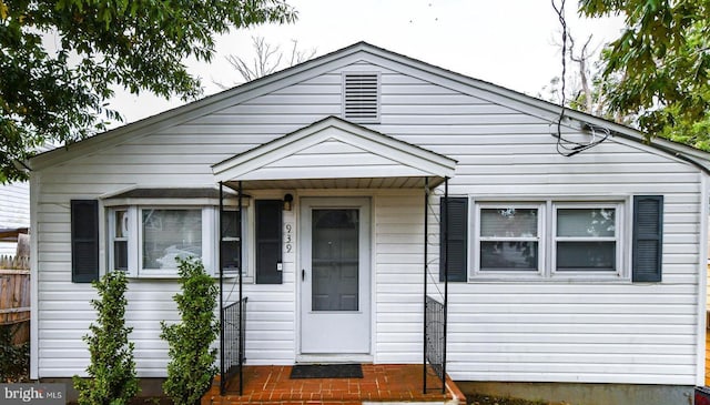 view of bungalow