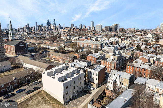 aerial view with a view of city