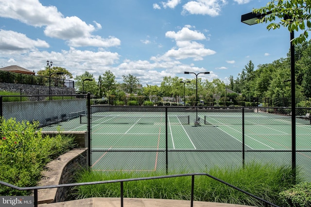 view of sport court with fence