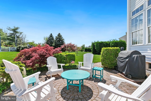 view of patio with grilling area