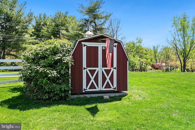 view of shed