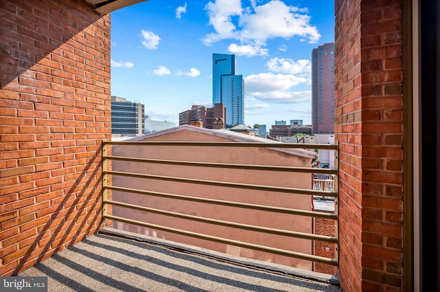 balcony with a city view