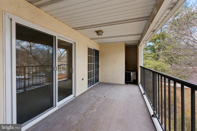 balcony featuring central AC